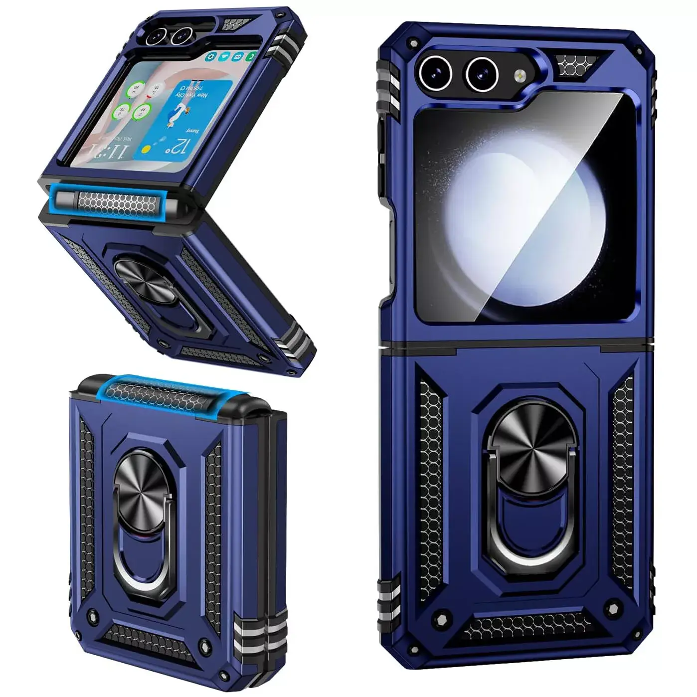 Samsung Galaxy Z Flip 7 2in1 Ring Stand Case Blue